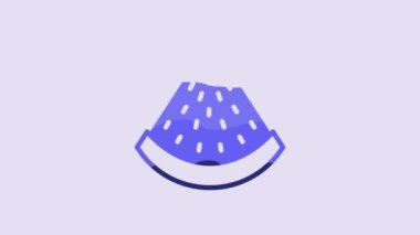 Blue Watermelon icon isolated on purple background. 4K Video motion graphic animation.
