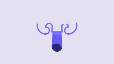Blue Mushroom icon isolated on purple background. 4K Video motion graphic animation.
