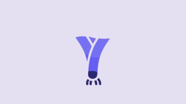 Blue Leek icon isolated on purple background. 4K Video motion graphic animation.