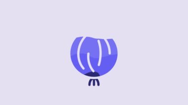 Blue Garlic icon isolated on purple background. 4K Video motion graphic animation.