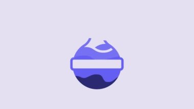 Blue Bottle with potion icon isolated on purple background. Flask with magic potion. Happy Halloween party. 4K Video motion graphic animation.