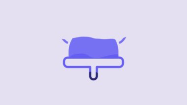 Blue Viking in horned helmet icon isolated on purple background. 4K Video motion graphic animation.