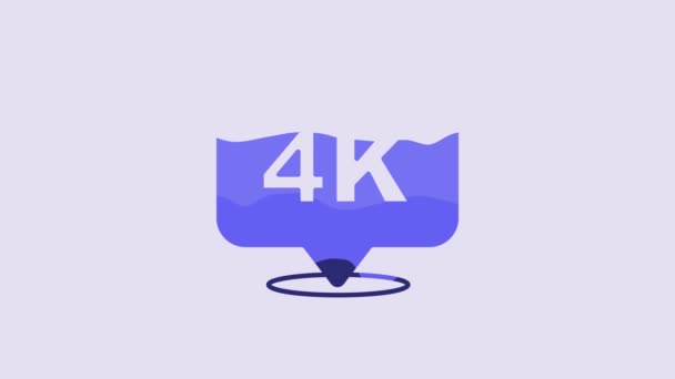 Icono Azul Ultra Aislado Sobre Fondo Púrpura Animación Gráfica Vídeo — Vídeo de stock