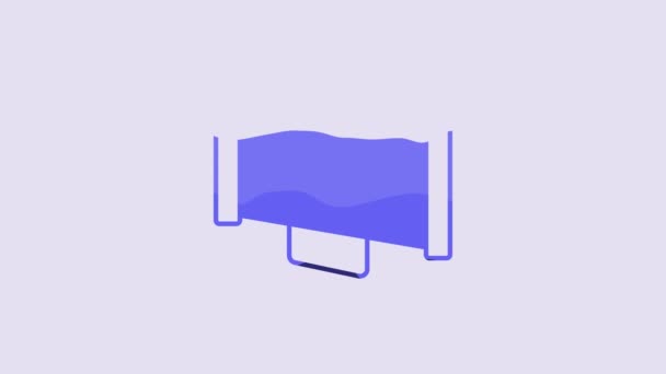 Blue Megaphone Icoon Geïsoleerd Paarse Achtergrond Speaker Teken Video Motion — Stockvideo
