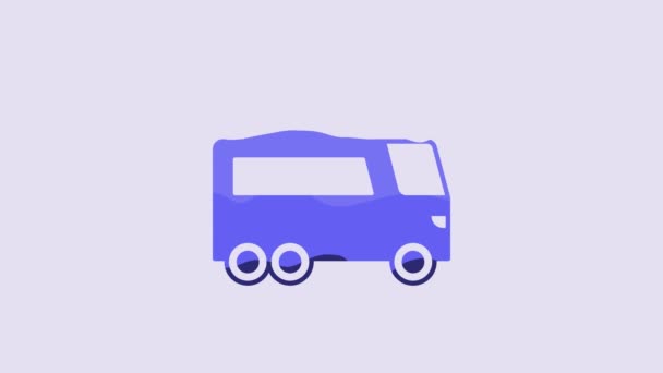 Blue Fire Truck Icon Isolated Purple Background Fire Engine Firefighters — Stockvideo