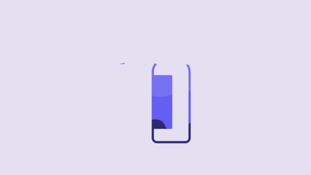 Icône Extincteur Bleu Isolé Sur Fond Violet Animation Graphique Mouvement — Video