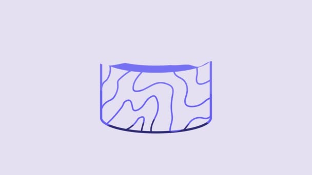 Blue Tree Stump Icon Isolated Purple Background Video Motion Graphic — Stock Video