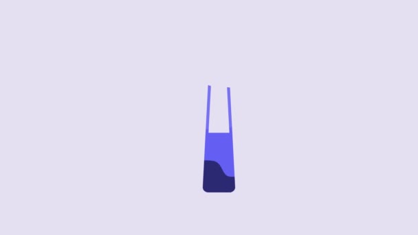Blue Hammer Icon Isolated Purple Background Tool Repair Video Motion — Stok video