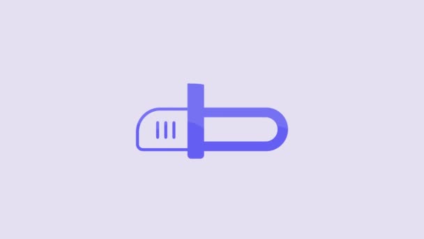 Blue Chainsaw Icon Isolated Purple Background Video Motion Graphic Animation — 비디오