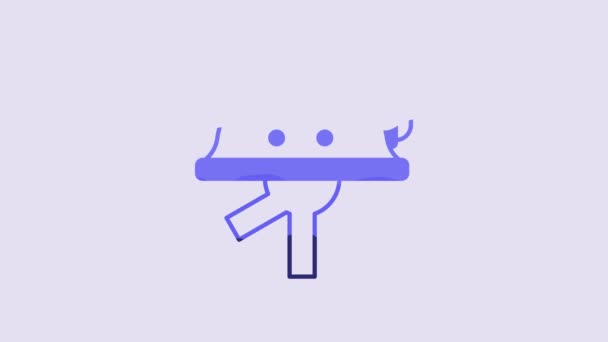 Icono Del Casco Blue Miner Aislado Sobre Fondo Púrpura Animación — Vídeos de Stock