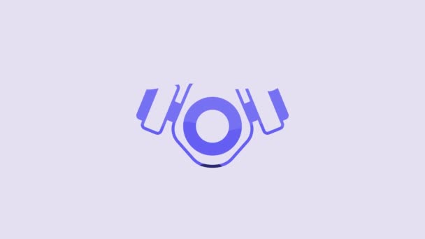 Піктограма Маски Blue Gas Ізольована Фіолетовому Фоні Знак Респондента Відео — стокове відео