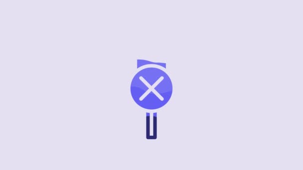 Blue Usb Cable Cord Icon Isolated Purple Background Connectors Sockets — ストック動画