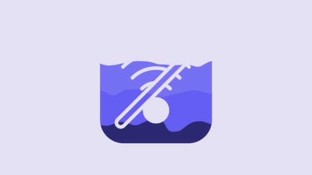 Blaues Symbol Für Kein Drahtloses Internet Netzwerk Ohne Auf Violettem — Stockvideo