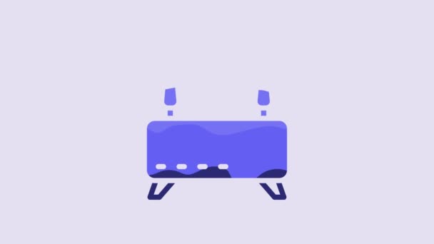 Синий Маршрутизатор Значок Сигнала Изолированы Фиолетовом Фоне Беспроводной Маршрутизатор Ethernet — стоковое видео