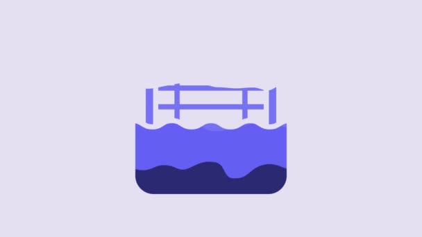 Blue Water Polo Icon Isolated Purple Background Video Motion Graphic — Vídeos de Stock