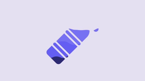 Icono Azul Aqualung Aislado Sobre Fondo Púrpura Tanque Oxígeno Para — Vídeo de stock