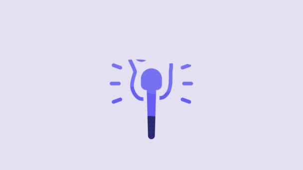 Blue Torch Flame Icon Isolated Purple Background Symbol Fire Hot — Video