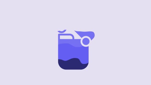 Blue Lighter Icon Isolated Purple Background Video Motion Graphic Animation — Vídeo de stock