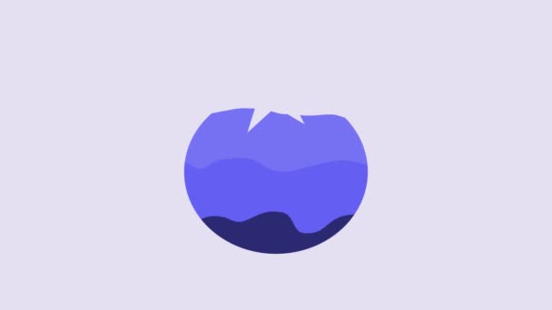 蓝色番茄图标孤立在紫色背景 4K视频运动图形动画 — 图库视频影像