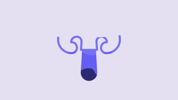 Blue Mushroom Icon Isolated Purple Background Video Motion Graphic Animation — 비디오