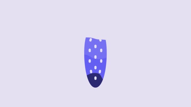 蓝色新鲜黄瓜图标隔离在紫色背景 4K视频运动图形动画 — 图库视频影像