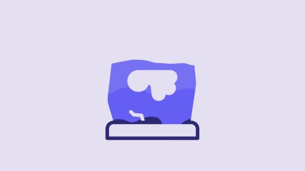 Blue Magic Иконка Руны Изолированы Фиолетовом Фоне Камень Руны Видеографическая — стоковое видео