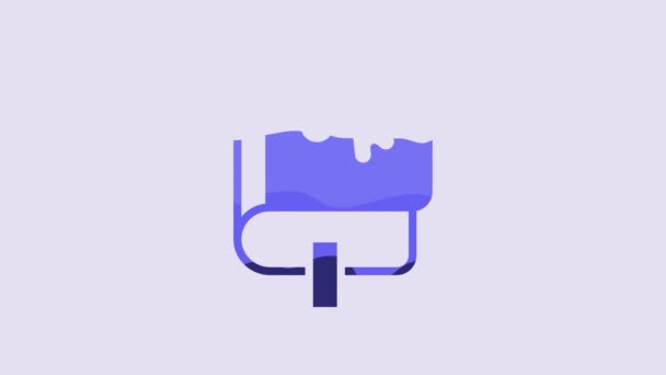 Blue Viking Book Icon Isolated Purple Background Video Motion Graphic — 图库视频影像