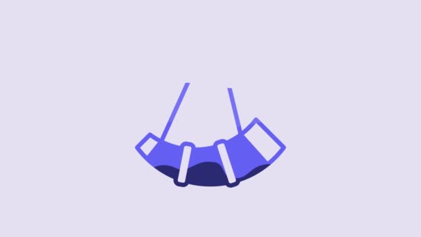 Значок Синего Охотничьего Рога Выделен Фиолетовом Фоне Видеографическая Анимация — стоковое видео