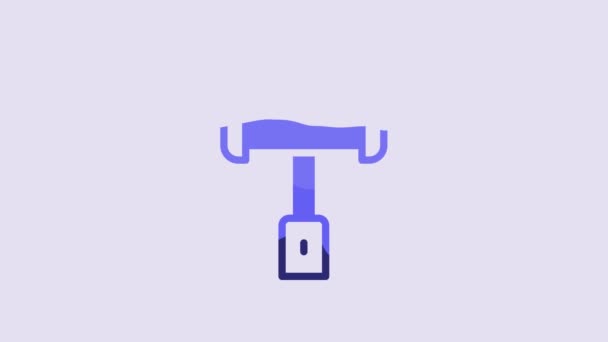Ікона Синього Середньовічного Бойового Молотка Ізольована Фіолетовому Тлі Відеографічна Анімація — стокове відео