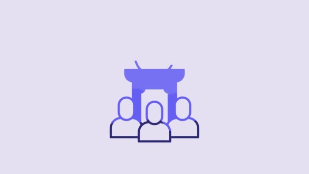 Blue Auction Jewelry Sale Icon Isolated Purple Background Auction Bidding — 图库视频影像