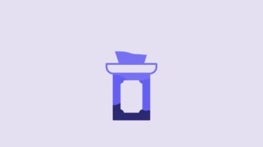 Blue Auction ancient vase icon isolated on purple background. Auction bidding. Sale and buyers. 4K Video motion graphic animation.