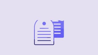 Blue Holy bible book icon isolated on purple background. 4K Video motion graphic animation.