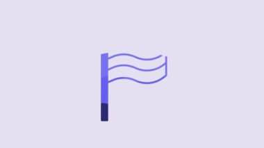 Blue Flag Of Egypt icon isolated on purple background. 4K Video motion graphic animation.