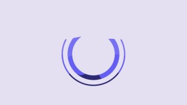 Blue Magic symbol of Ouroboros icon isolated on purple background. Snake biting its own tail. Animal and infinity, mythology and serpent. 4K Video motion graphic animation.
