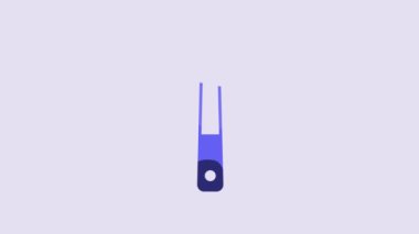 Blue Hammer icon isolated on purple background. Tool for repair. 4K Video motion graphic animation.