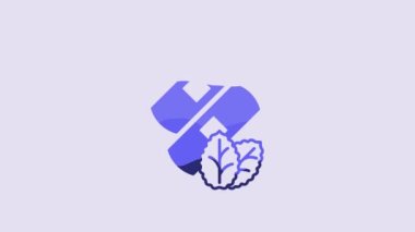 Blue Medical nicotine patches icon isolated on purple background. Anti-tobacco medical plaster. 4K Video motion graphic animation.