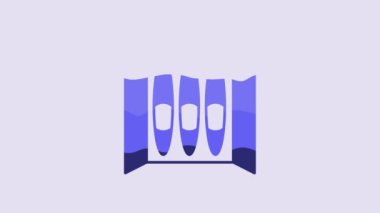 Blue Cigar icon isolated on purple background. 4K Video motion graphic animation.
