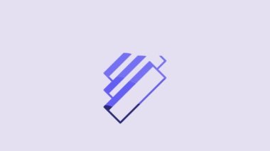 Blue Cigarette rolling papers pack icon isolated on purple background. 4K Video motion graphic animation.