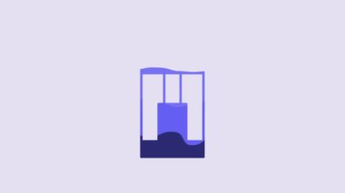 Blue Vape mod device icon isolated on purple background. Vape smoking tool. Vaporizer Device. 4K Video motion graphic animation.