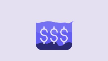 Mavi Ödeme Günü, mor arka planda dolar simgesi olan takvim. 4K Video hareketli grafik canlandırması.