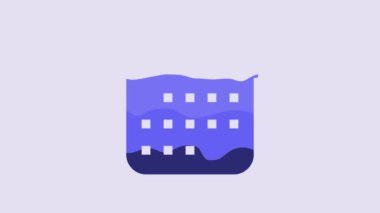 Blue Calendar icon isolated on purple background. Event reminder symbol. 4K Video motion graphic animation.