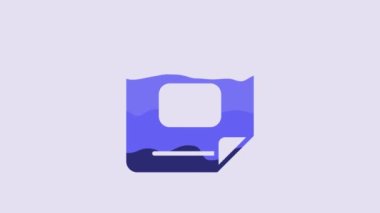 Mavi Takvim simgesi mor arkaplanda izole edildi. Olay hatırlatma sembolü. 4K Video hareketli grafik canlandırması.