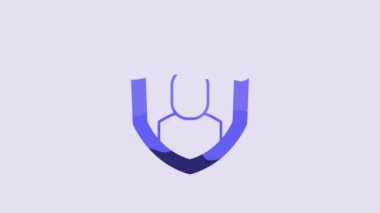 Blue User protection icon isolated on purple background. Secure user login, password protected, personal data protection, authentication. 4K Video motion graphic animation.