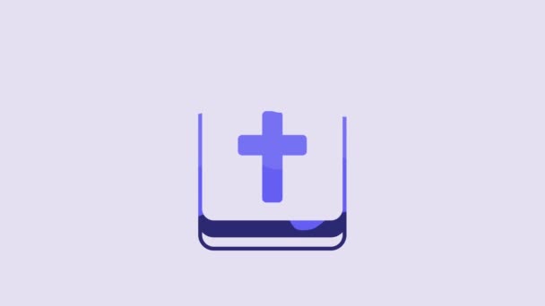 Blue Calendar Easter Icon Isolated Purple Background Spring Christian Holiday — Vídeo de Stock