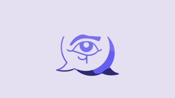 Ojo Azul Horus Icono Aislado Sobre Fondo Púrpura Diosa Egipcia — Vídeo de stock