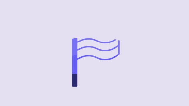 Blue Flag Egypt Icon Isolated Purple Background Video Motion Graphic — Vídeo de Stock