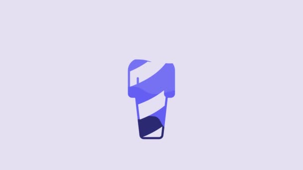 Icono Momia Azul Egipto Aislado Sobre Fondo Púrpura Animación Gráfica — Vídeo de stock
