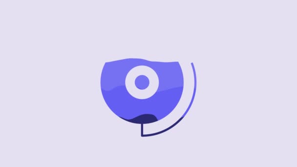 Blue Ringing Alarm Bell Icon Isolated Purple Background Fire Alarm — Stock video
