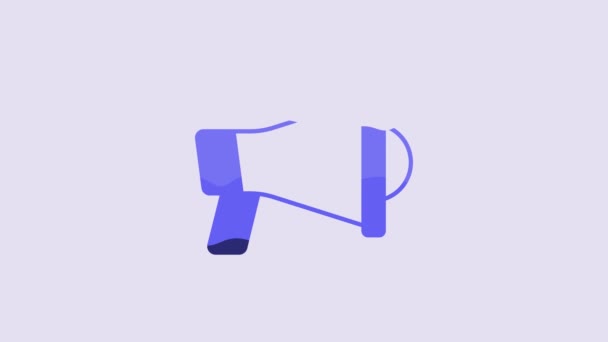 Blue Megaphone Icon Isolated Purple Background Speaker Sign Video Motion — Stockvideo