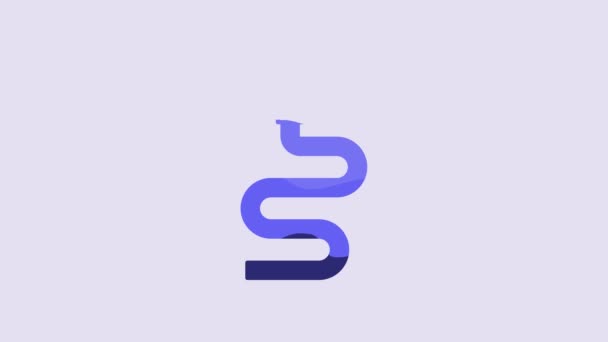 Blue Fire Hose Reel Icon Isolated Purple Background Video Motion — Stok video